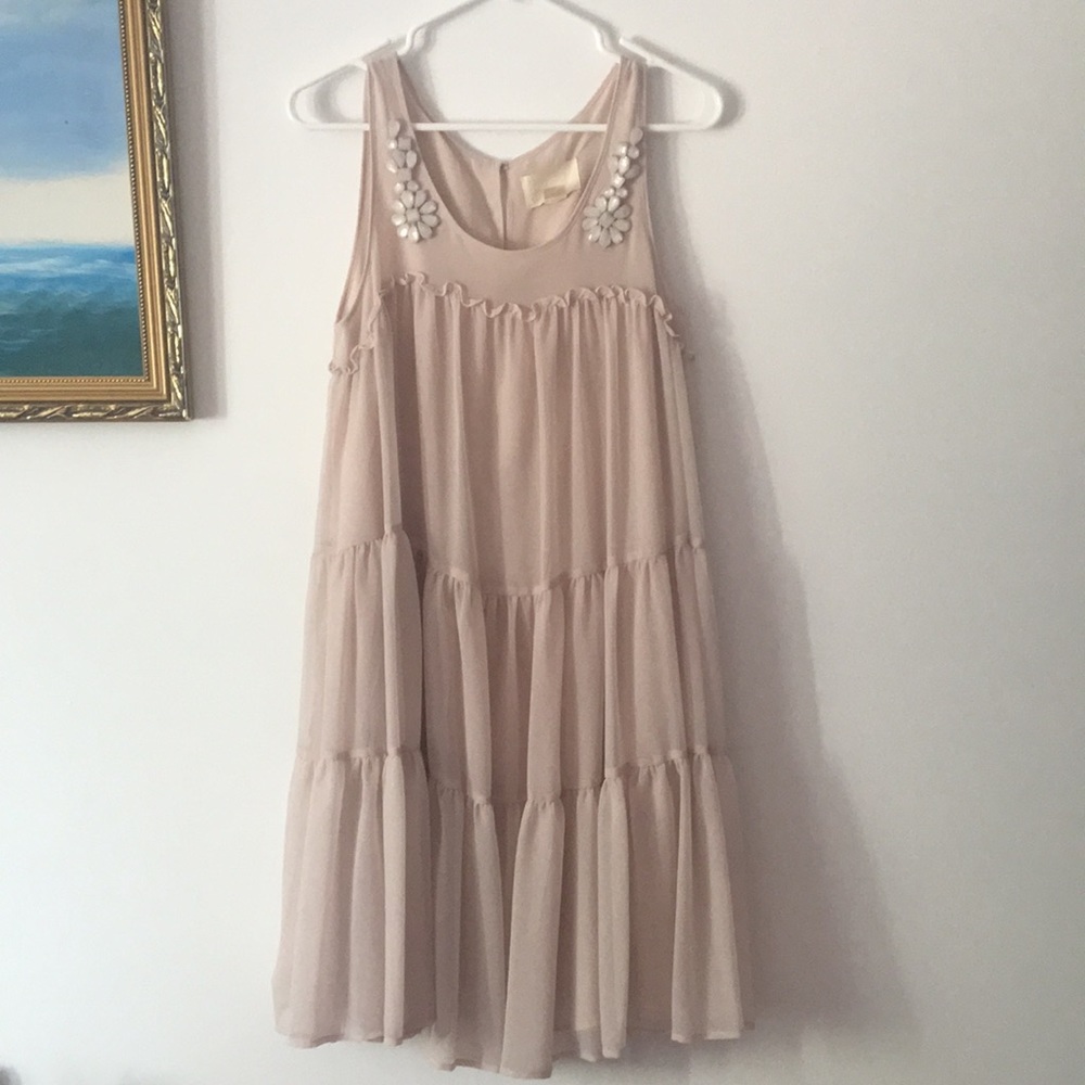 Beautiful Embellished Chiffon Dusty Rose Pink H&M Dress